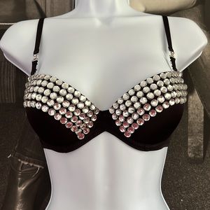 FNNISS Black Push-Up Studded Bra - Size 34A